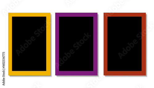 Modern Yellow, purple, and red Frame Set on Transparent Background