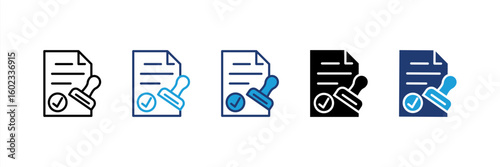 Legal Approval icon set multiple style collection