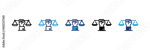 Civil Right icon set multiple style collection