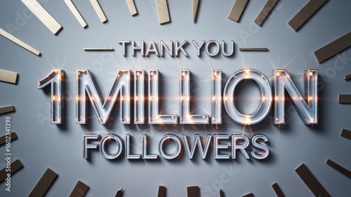 One Million Followers Milestone Celebration - Thank You Graphic