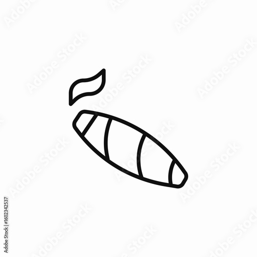 lit cigar smoke icon sign vector