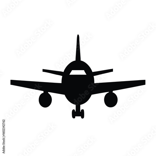 Airplane Flying in the Sky Simple Silhouette Design for Aviation Projects