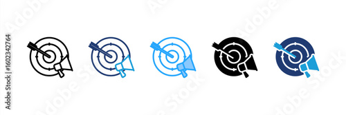 Ad Campaign icon set multiple style collection