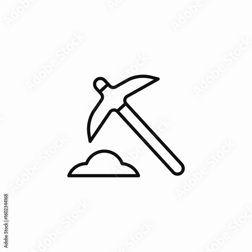 pickaxe and dirt icon sign vector