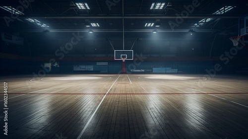 A photo of an unoccupied gym floor during a calm