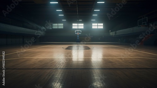A photo of an unoccupied gym floor during a calm