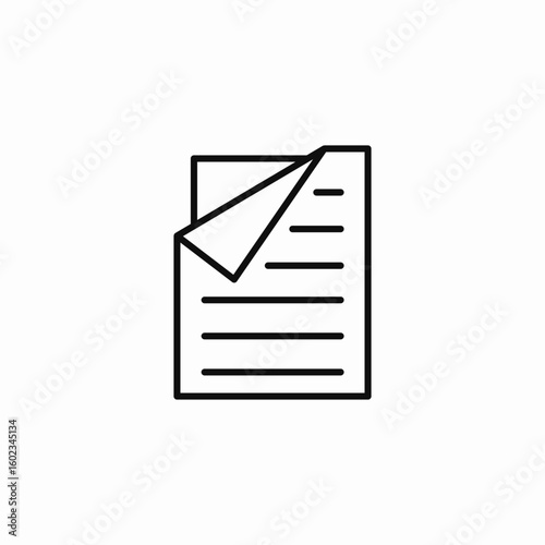 single document folded icon sign vector