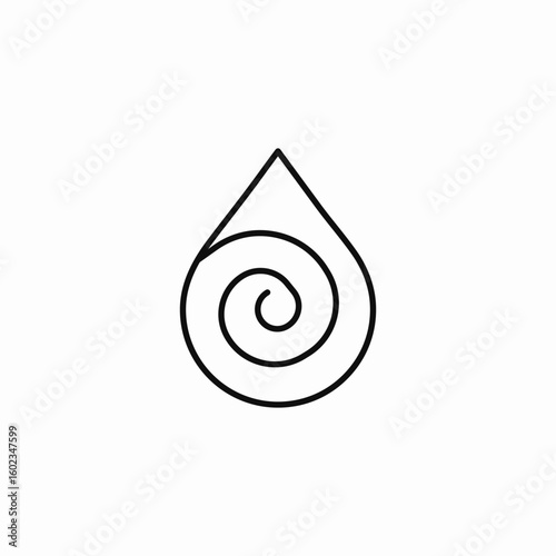 water drop spiral icon sign vector