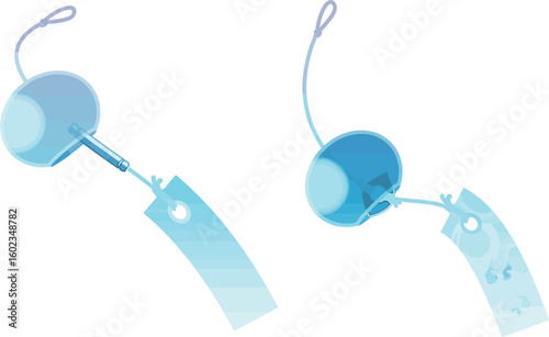 シンプルカラー・主線なしの風鈴ベクター