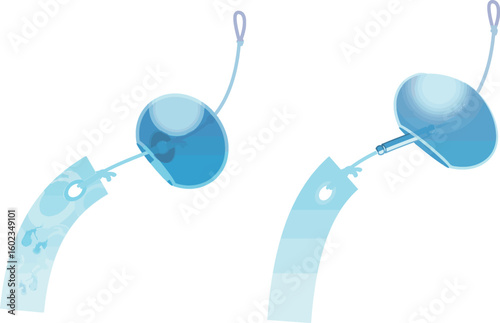 シンプルカラー・主線なしの風鈴ベクター