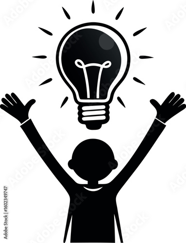 Silhouette of a person holding up a light. Got idea 