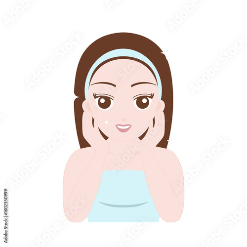 Young Woman Applying Skincare Product to Her Face
