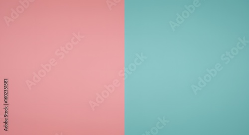 Minimalist Pastel Pink and Turquoise Vertical Two-Tone Background