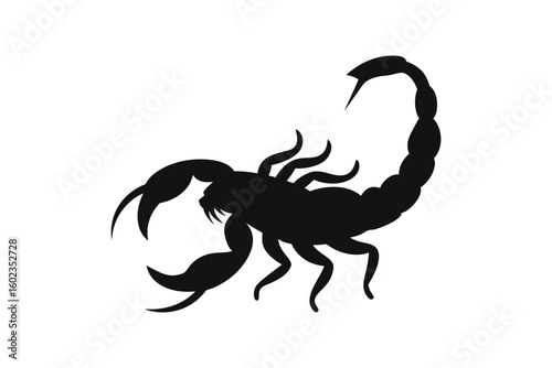 black silhouette of a scorpion
