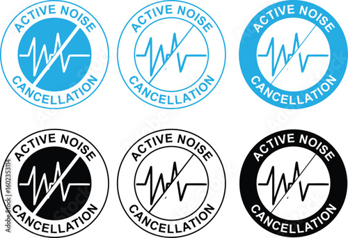 Active Noise Cancelling Badge – Quiet Mode Logo for Headphones or Earbuds