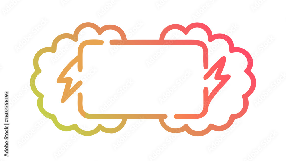 Colorful comic-style speech bubble frame Colorful comic-style speech bubble frame