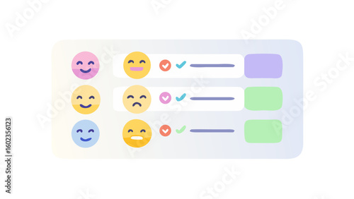 Emoji-based survey feedback with colorful faces