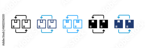Replication icon set multiple style collection