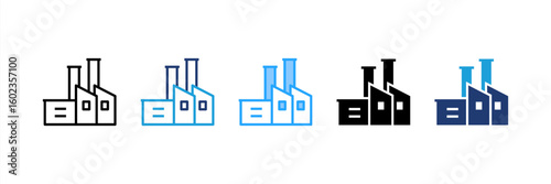 Factory icon set multiple style collection