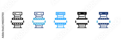 Press Machine icon set multiple style collection