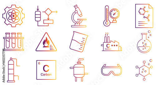 Chemical Engineer Icons Pack For UI Design