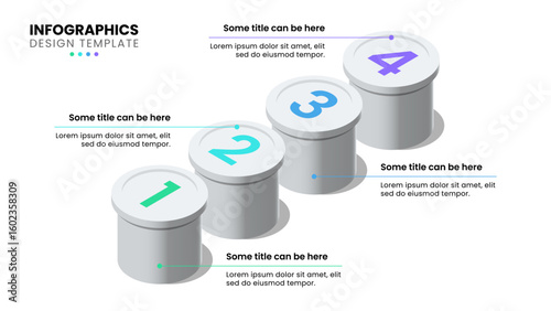 Infographic template. 4 columns with numbers and text