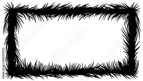 Silhouette of hay bale frame – Rustic autumn farm accent, seasonal decor