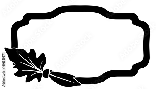 Silhouette of oval frame with leaf tuck – Thanksgiving table setting, festive decor