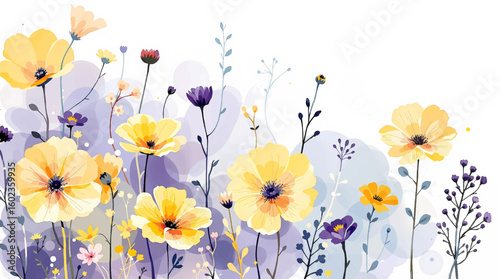 textile design with cute floral pattern image