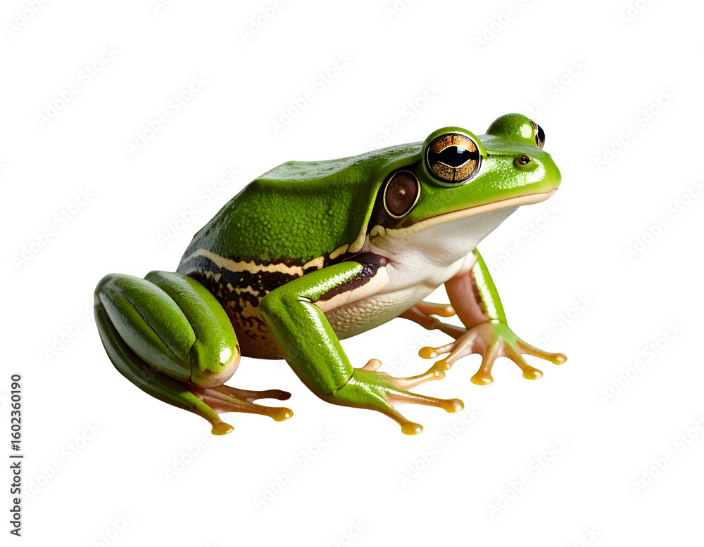 Obraz premium Frog on Leaf Isolated in Nature Setting