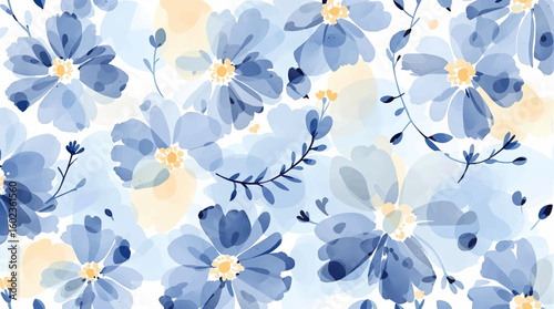 autumn watercolor abstract allover floral pattern with background ,seamless flowers pattern in eps format 