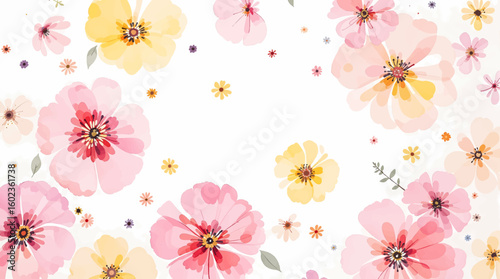 seamless floral pattern pink watercolor