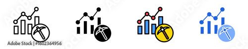 Data Mining For Business  Icon Set Multiple Style Collection