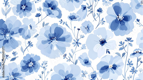 watercolor blue flower pattern on crime base