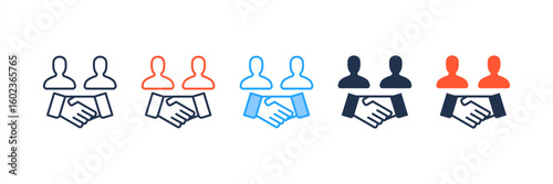Relationships icon set multiple style collection