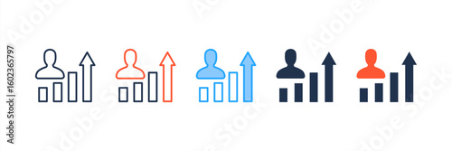 Personal Growth icon set multiple style collection