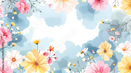 abstract draw floral background