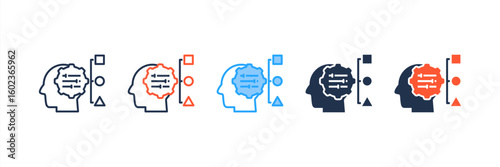 Adaptability Skills icon set multiple style collection