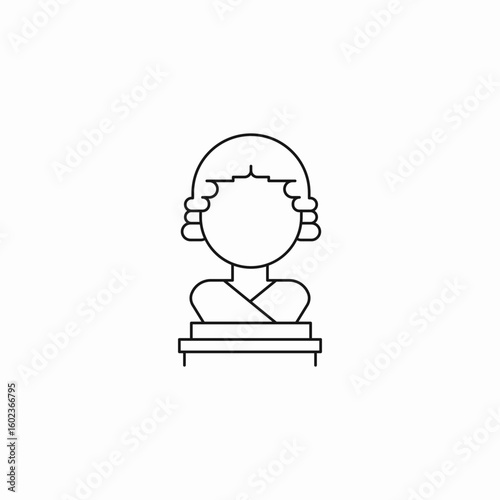judge bust sculpture icon sign vector