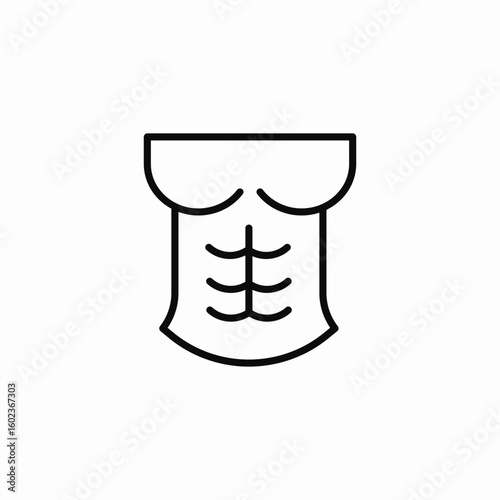 muscular torso abs icon sign vector