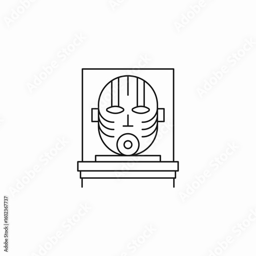 museum display mask icon sign vector