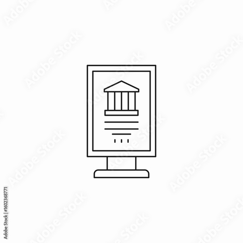 museum vertical banner icon sign vector