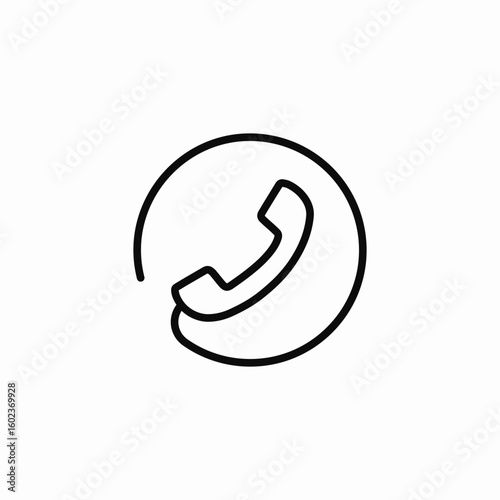 phone receiver outline icon sign vector