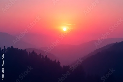 sunrise in the mountains