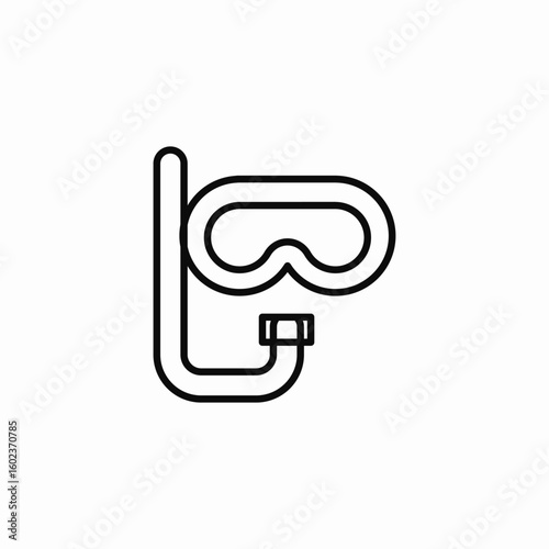 snorkel mask gear icon sign vector