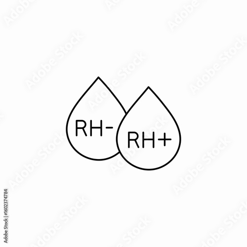 blood type rh factor icon sign vector