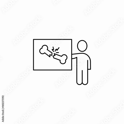 broken bone x-ray icon sign vector