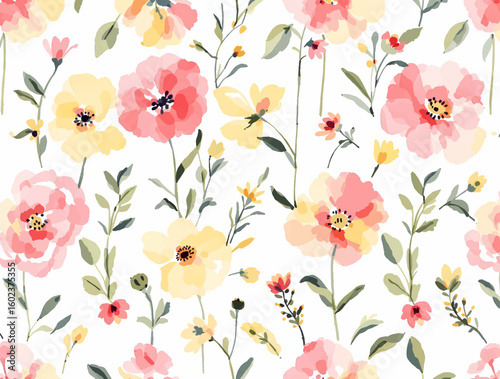 Flower abstract watercolour background