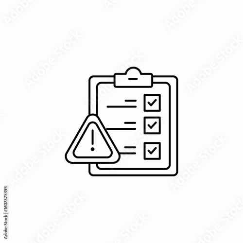 checklist warning alert icon sign vector