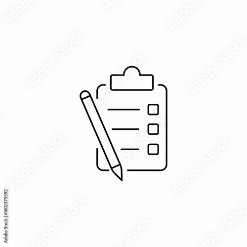 clipboard pencil checklist icon sign vector
